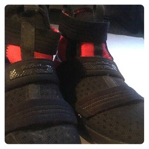 Black and Red LeBron soldier 10s